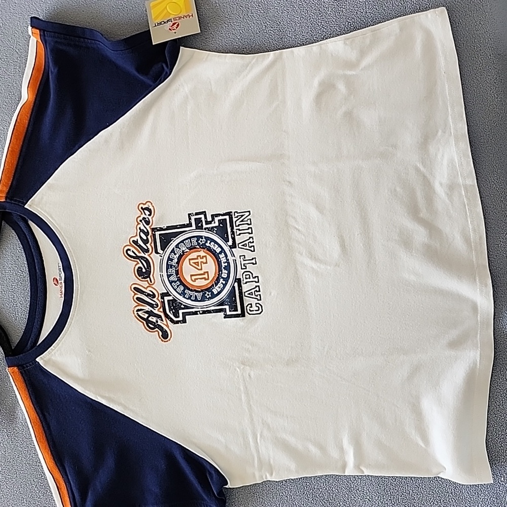 All Stars Captain Tee Shirt - White and Navy